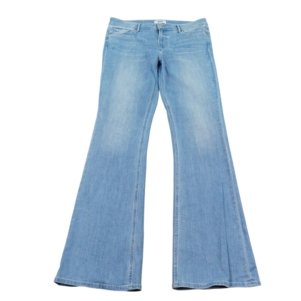 PAIGE Skyline Boot Jeans Women 31 Light Blue Satellite Bootcut Denim Flare W7811